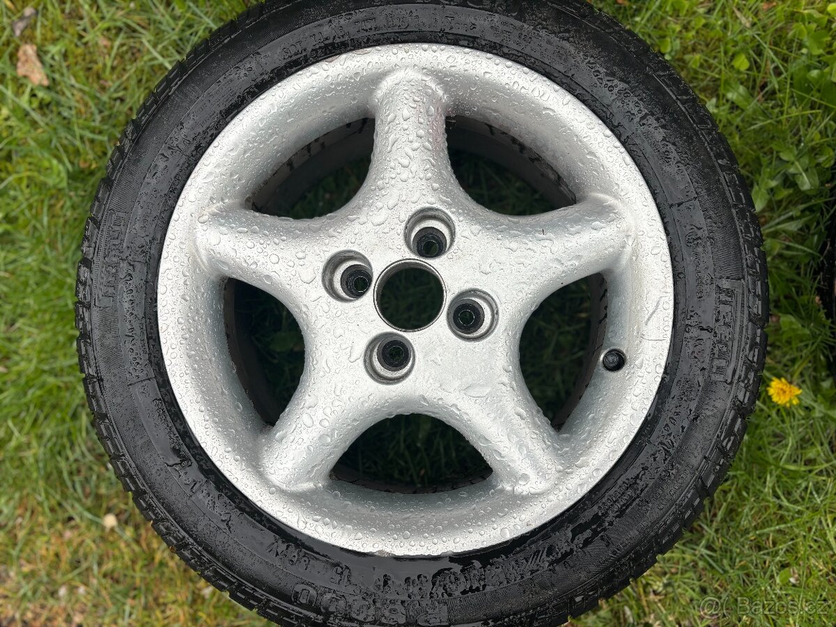 4x disky na auto (litá alu kola) 15" + pneu - (rozteč 4x100)