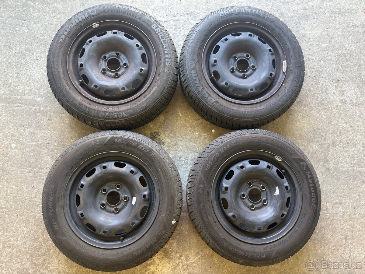165/70 R14 Sada plechových kol Škoda/VW 4 kusy