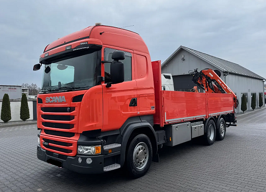 Scania R450 6x2 - valník s hydraulickou rukou