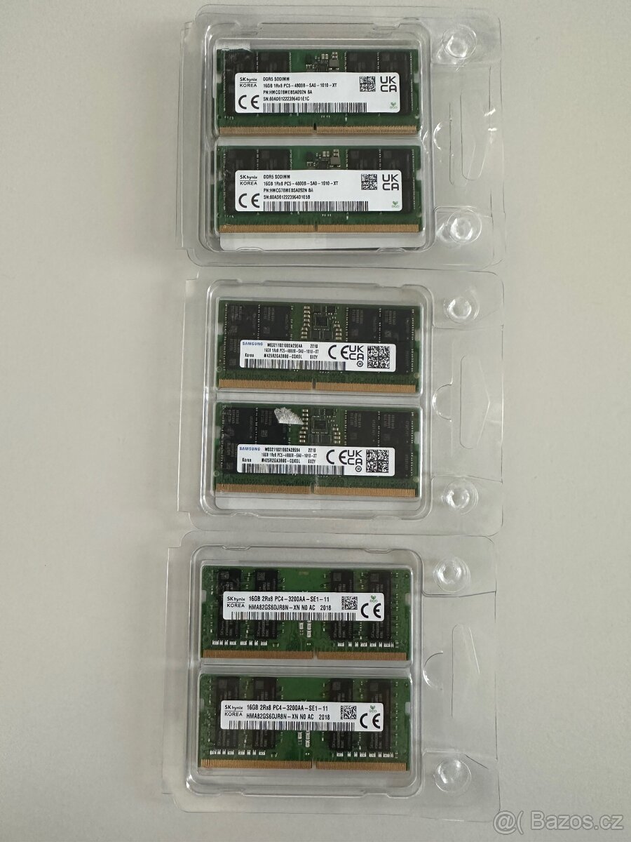 SODIMM DDR4/DDR5 kapacita 8/16GB