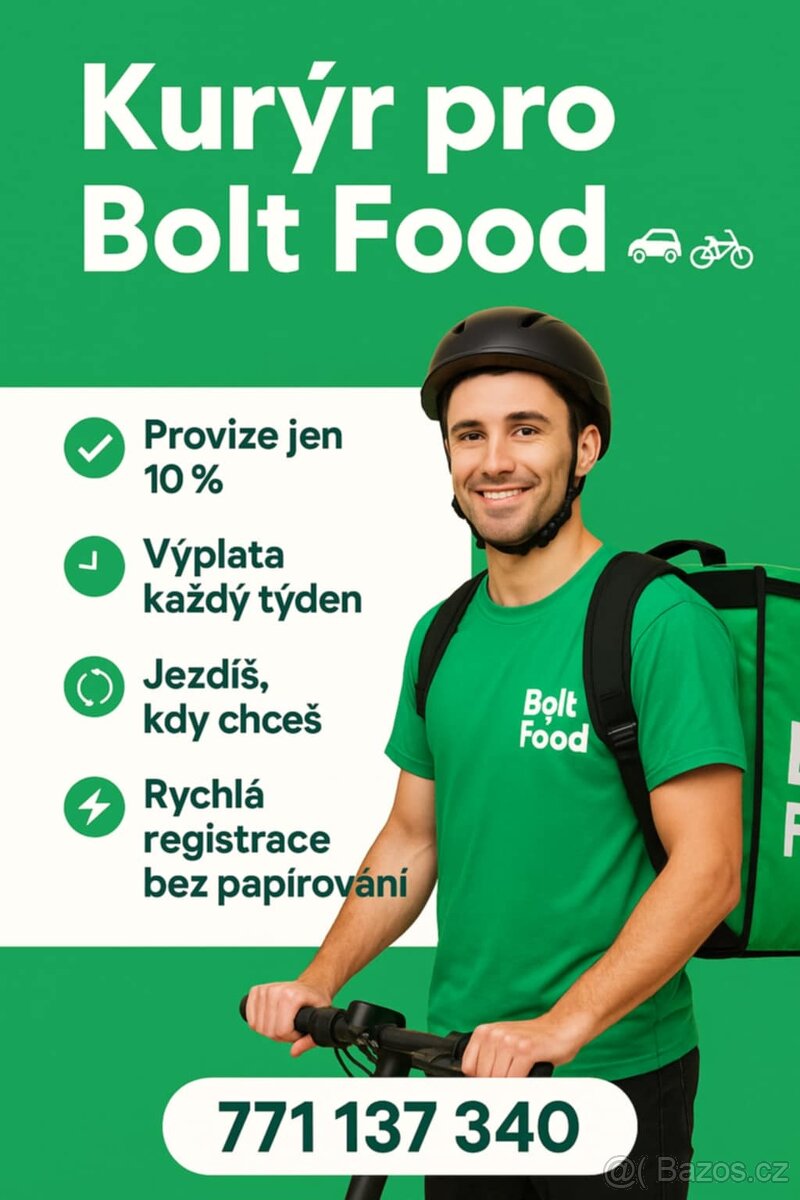 🚗HLEDÁME KURÝRY PRO BOLT FOOD 🛵