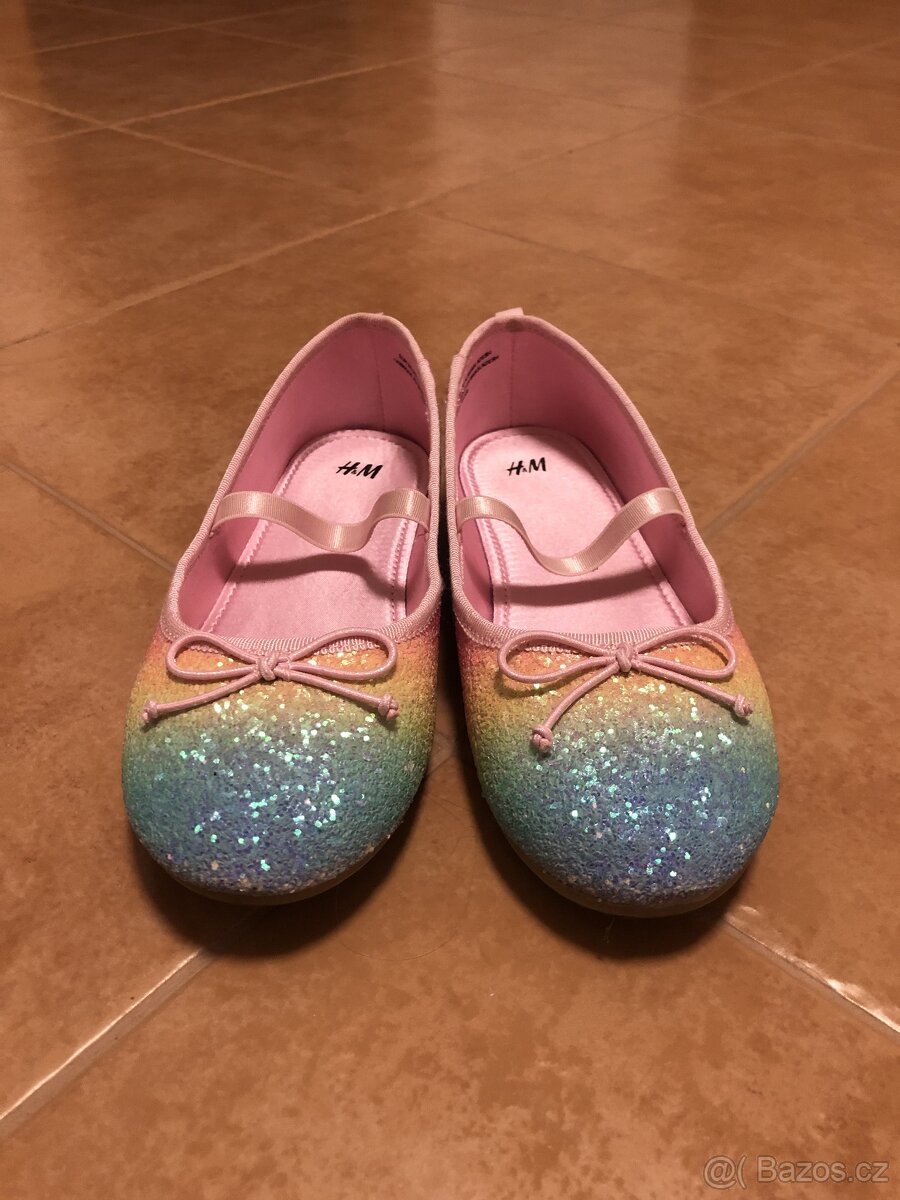 Dívčí Balerínky zn. H&M, Vel. 33, zánovní, duhové