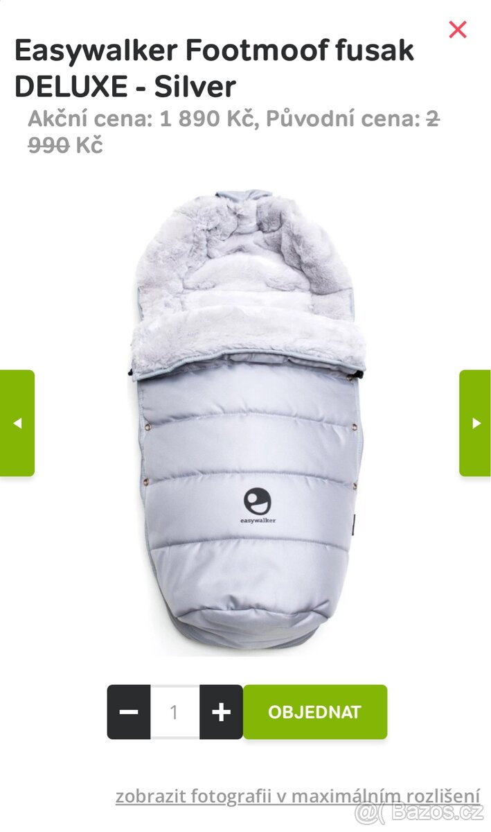 nový Easywalker Footmoof fusak DELUXE Silver