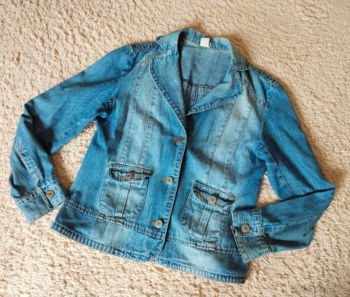 Dámská riflová bunda, sáčko, vel. 38, originální kousek