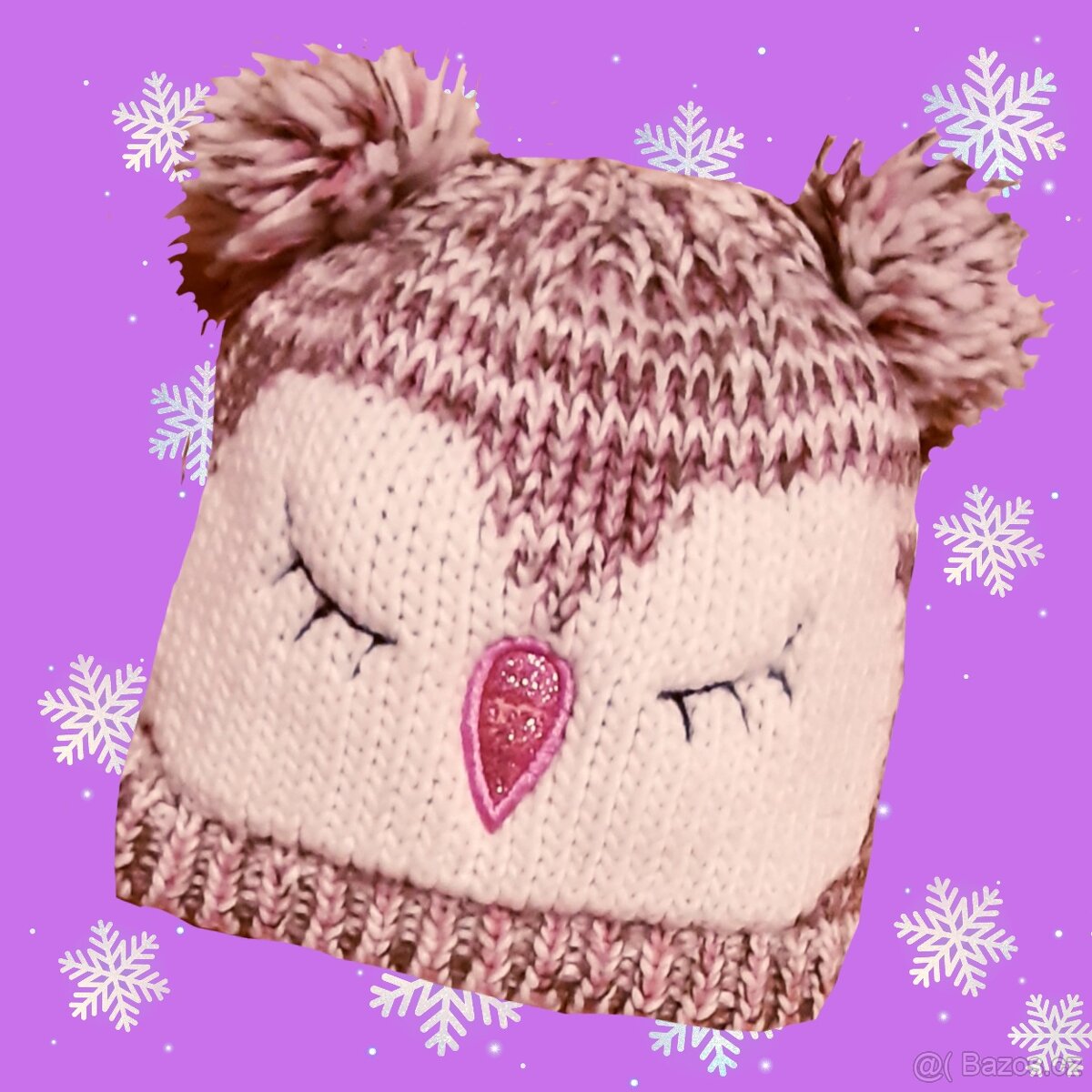 Krásná zimní čepice sova vel 2/6 let.