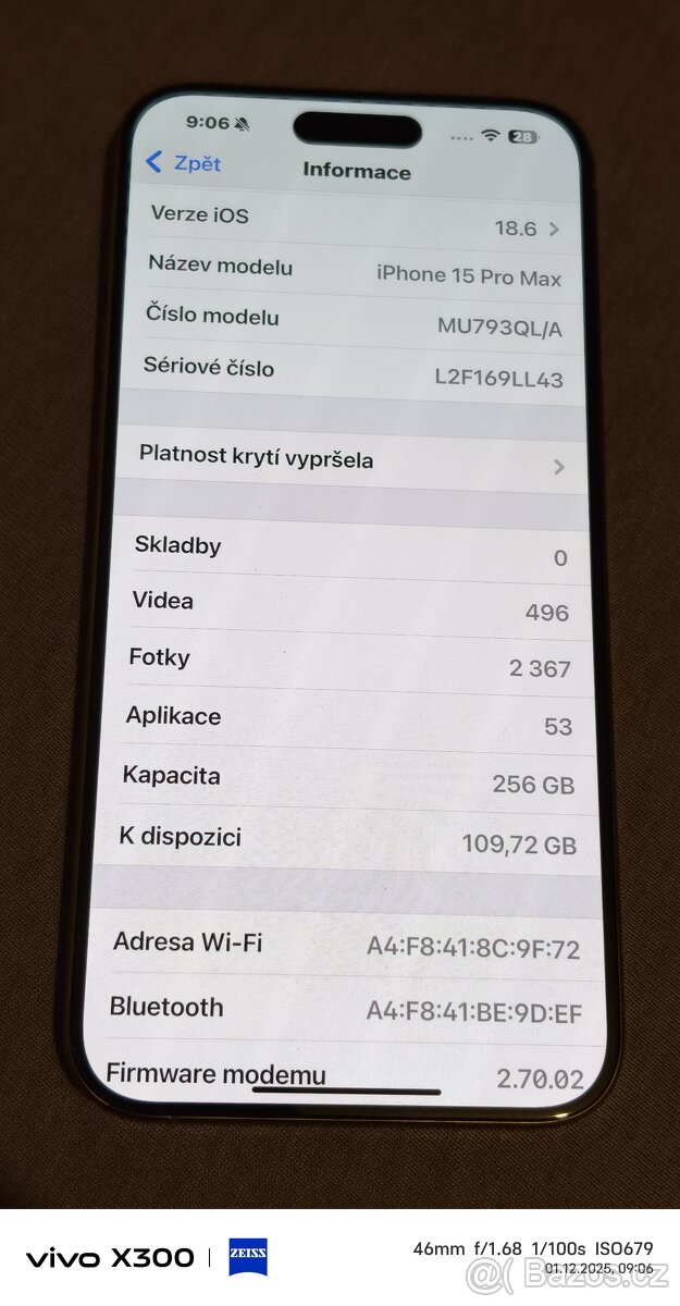 iPhone 15 pro max 256