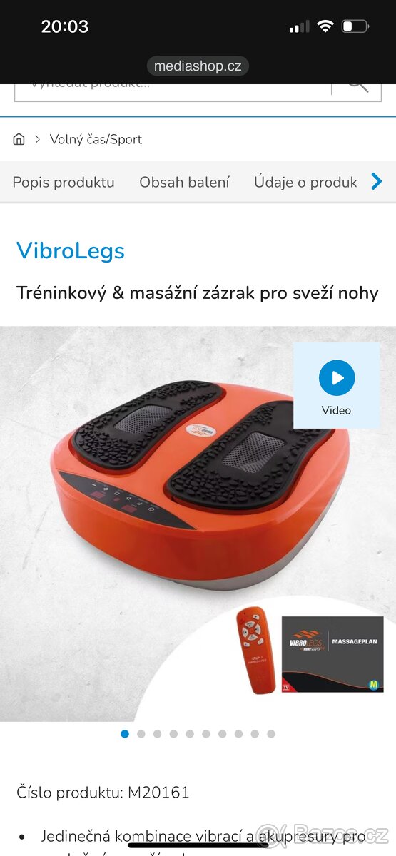 Masážní stroj na nohy