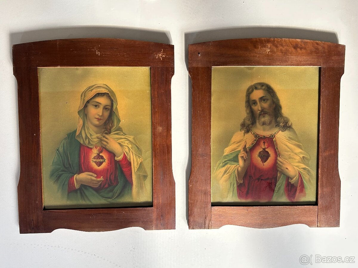 Prodám obraz Panny Marie a obraz Ježíše Krista