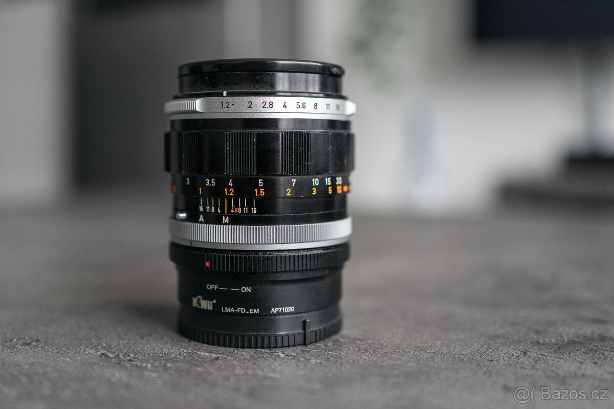 Canon FL 55 1.2 + adaptér na sony E mount