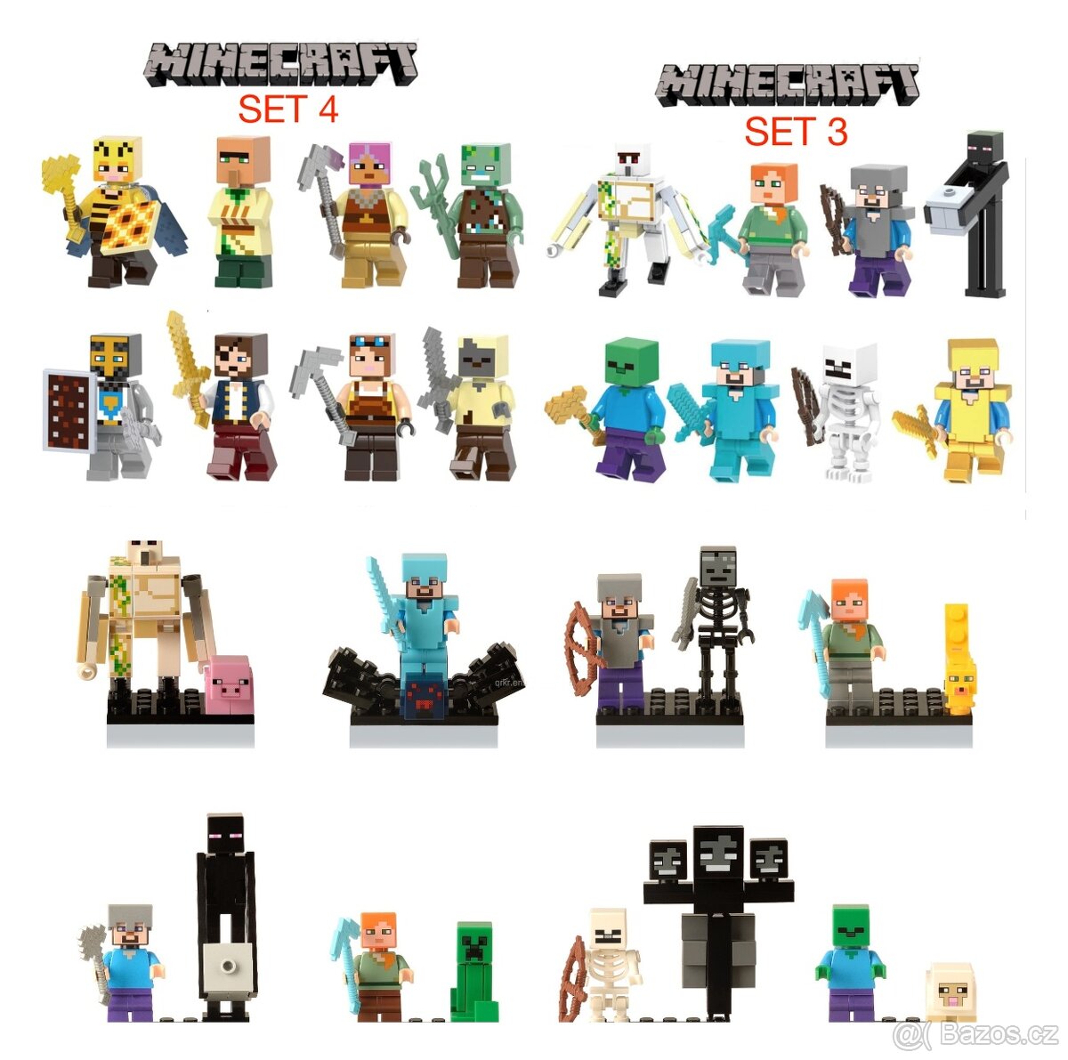 Rôzne figúrky Minecraft 1 - typ lego - nové, nehrane