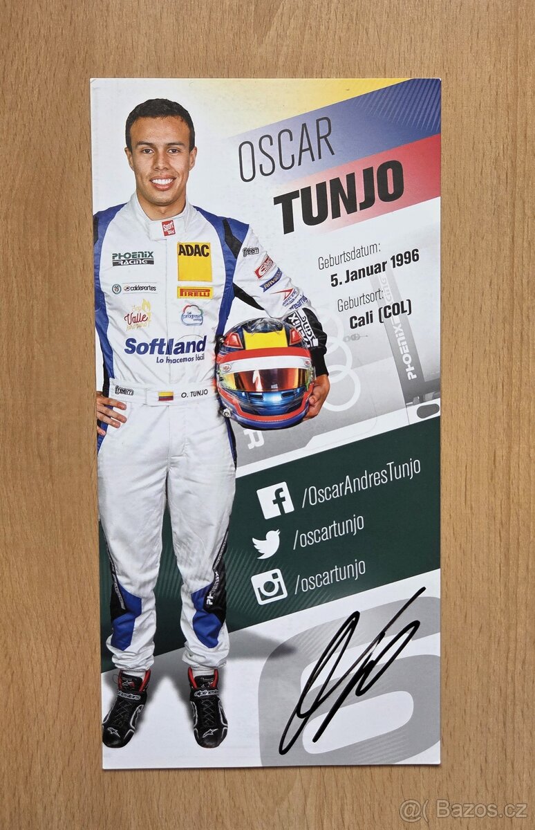 Oscar Tunjo Audi GT originální autogram
