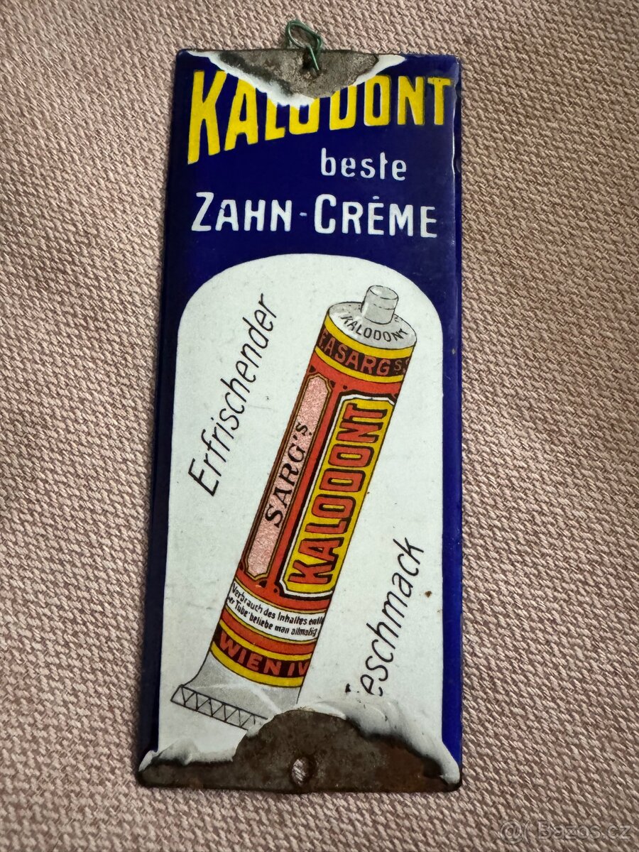Kalodont smaltovaná cedule