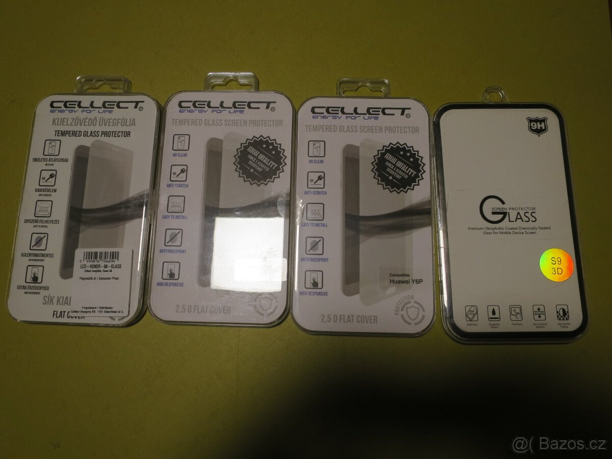 Ochranné sklo na mobilní telefon - 4 balení, Huawei, Honor..