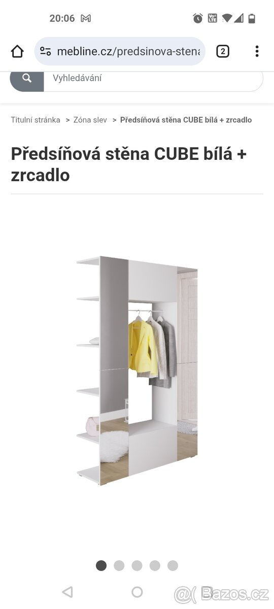 Zrcadlová předsíňová stěna