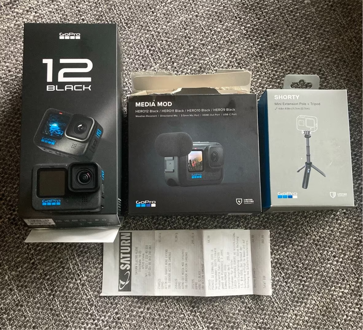 GoPro Hero 12 Black + Media Mod, Tripod, 256 GB karta