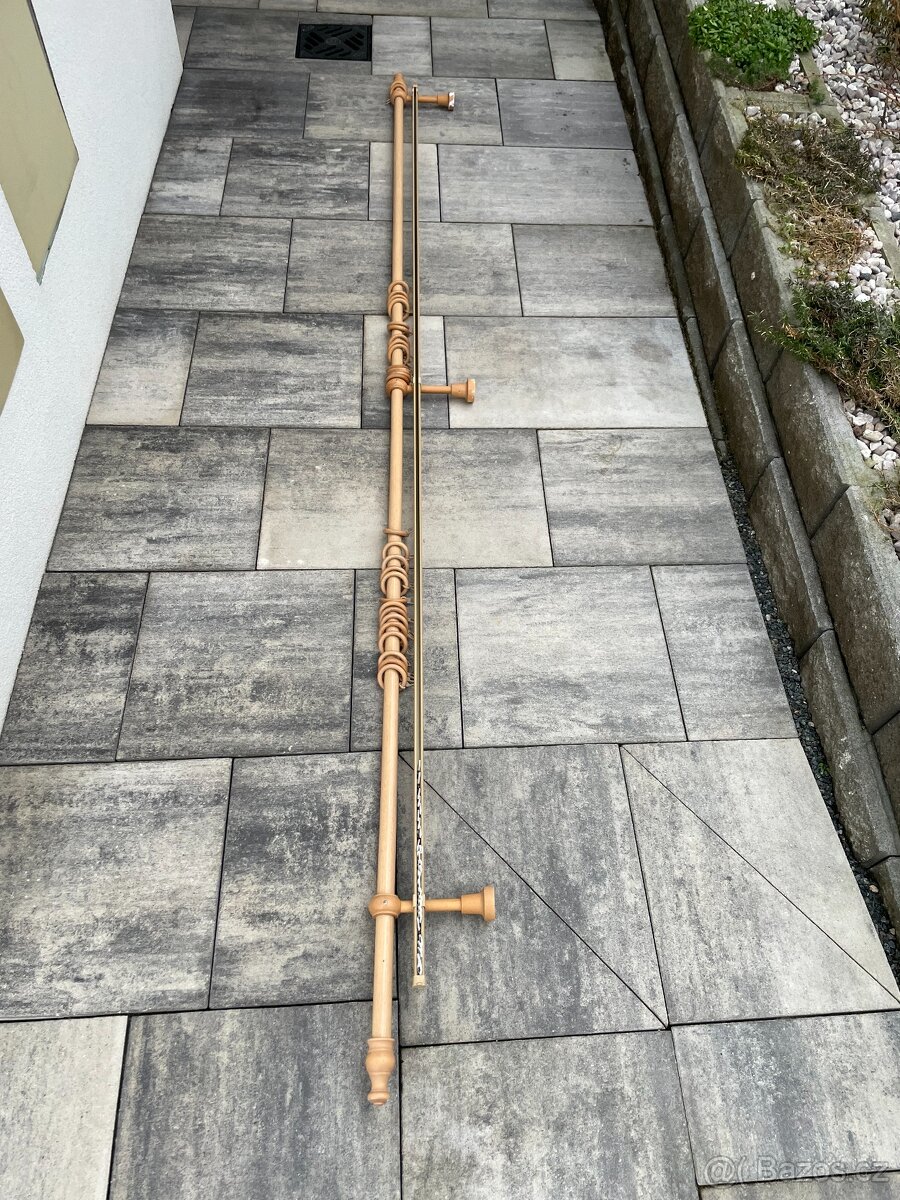 Dřevěná dvouřadá garnýž délka 3m