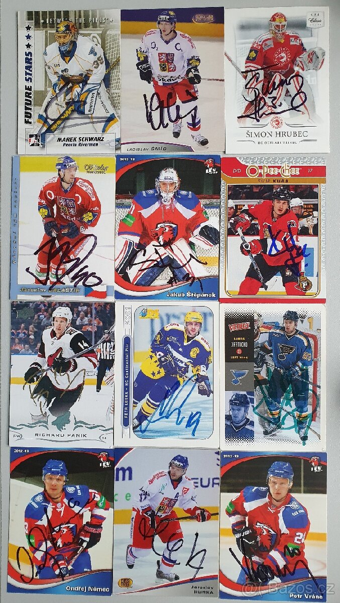 Podepsané hokejové karty