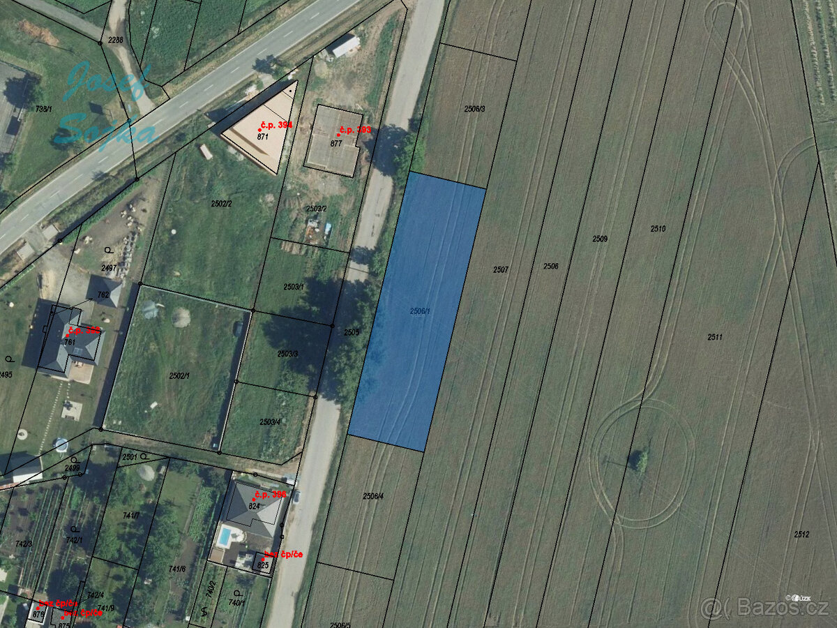 Prodej stavebního pozemku v obci Strachotín, 1749m2