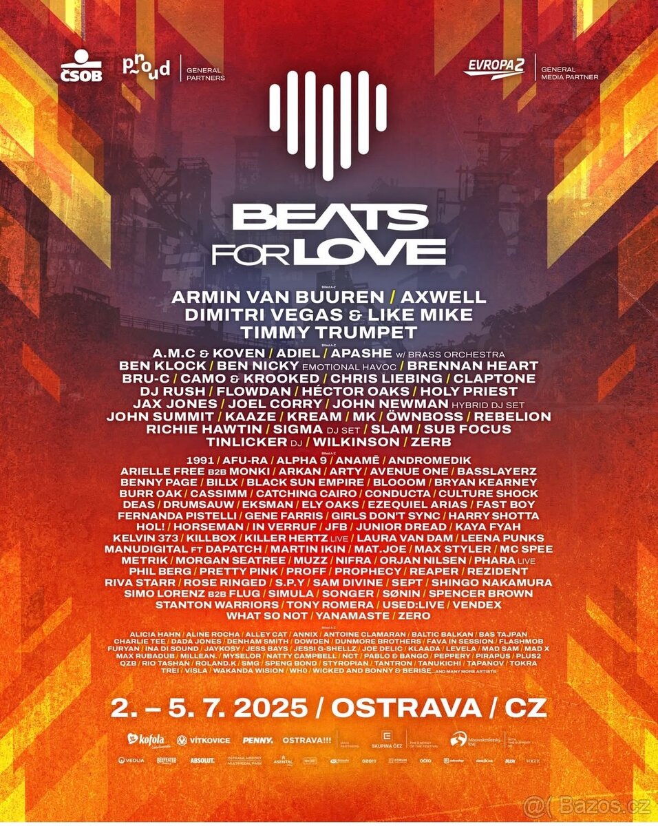 2x celofestivalová vstupenka na Beats for love
