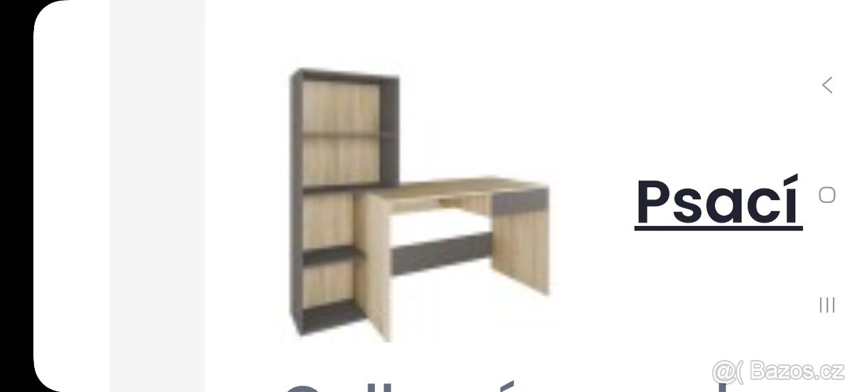 Psací stůl s regálech šedo hnědý
