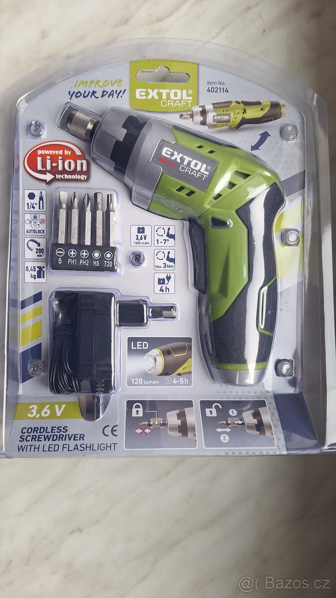 Aku šroubovák Extol Craft 402114 (s baterií)