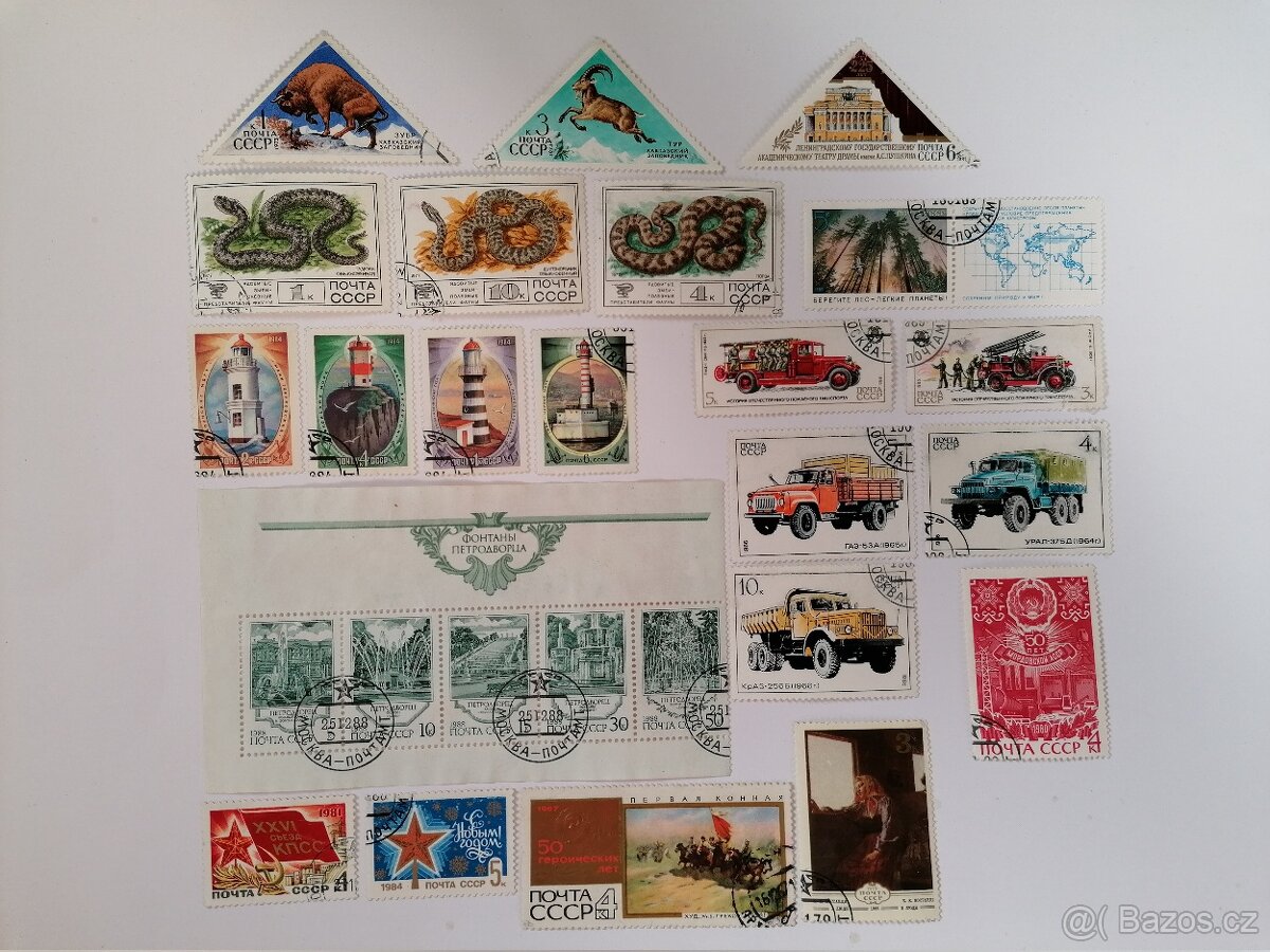 Známky sbírka 26 známek Sovětský svaz SSSR CCCP dnes Rusko