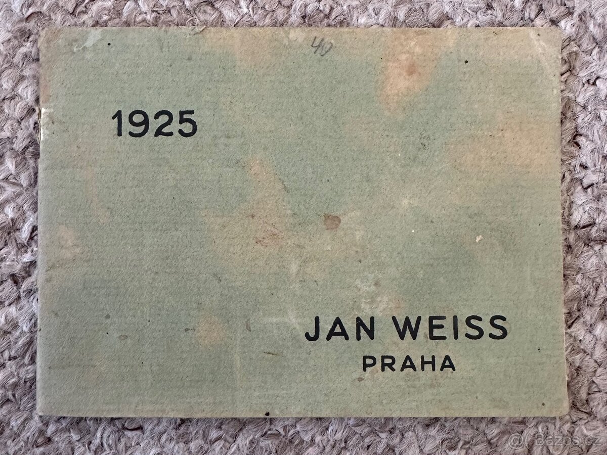 Katalog Továrna na klobouky 1925 Jan Weiss Praha
