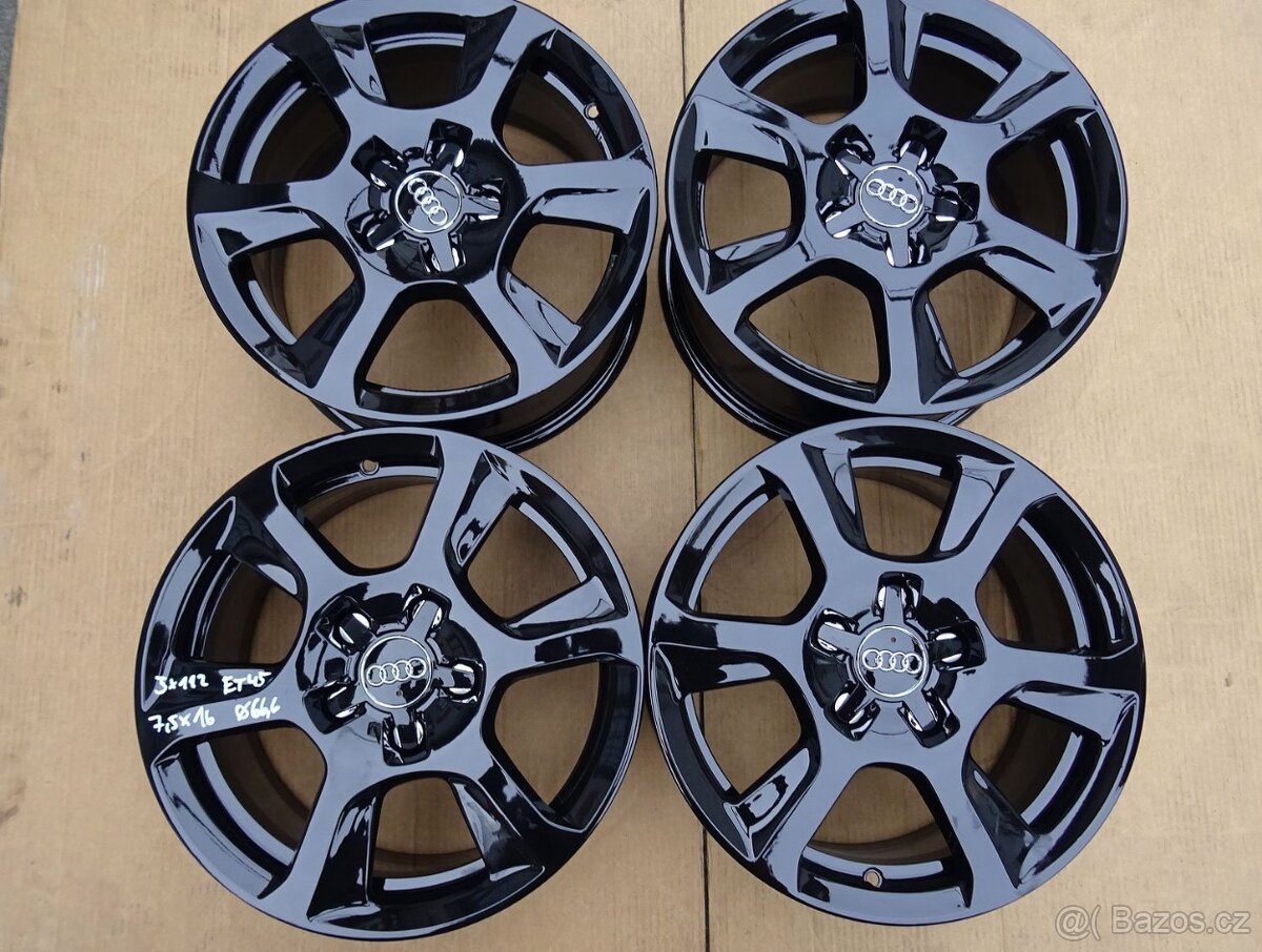 Alu disky černé origo Audi, 16", 5x112, ET 45, šíře 7,5J