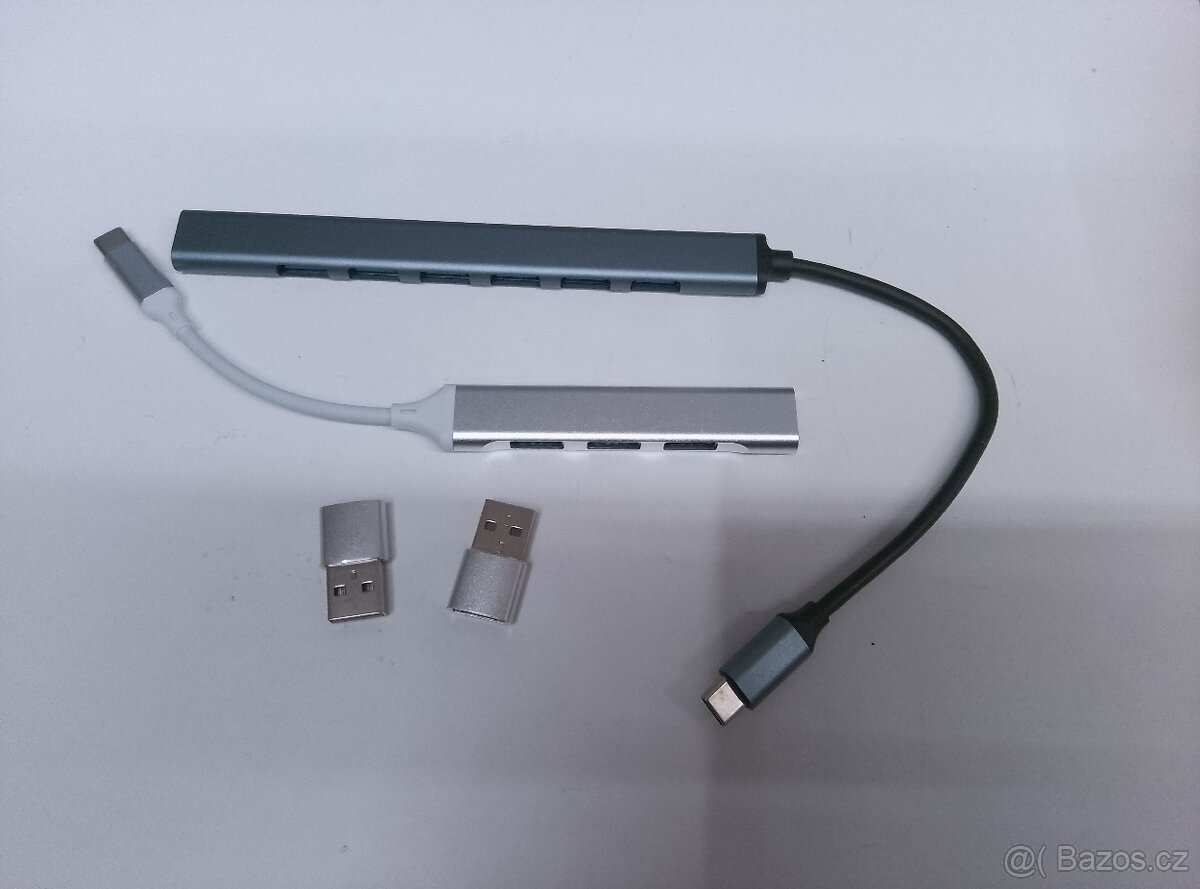 2x USB-C Hub - 4xUSB A 7xUSB A + redukce - Nové