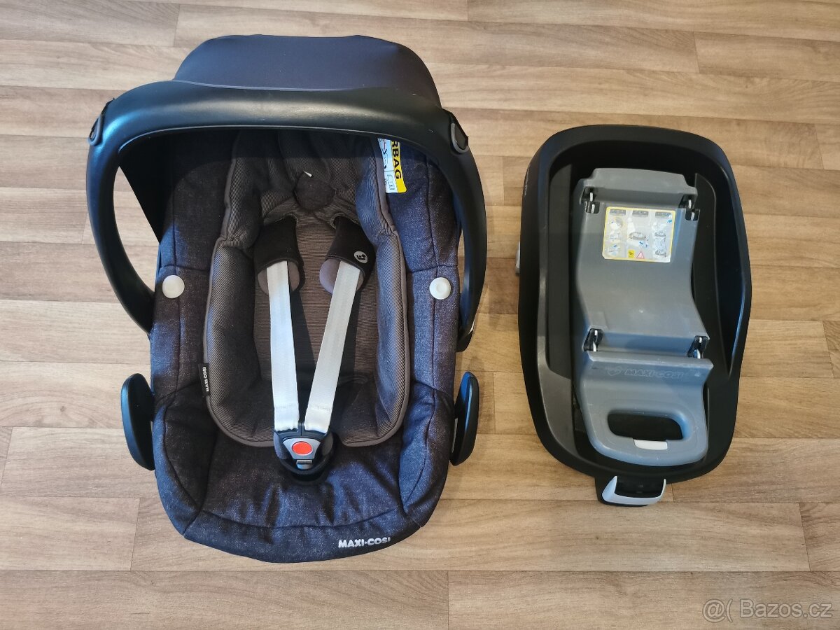 Základna isofix + autosedačka(vajíčko) Maxicosi + 2x fusak