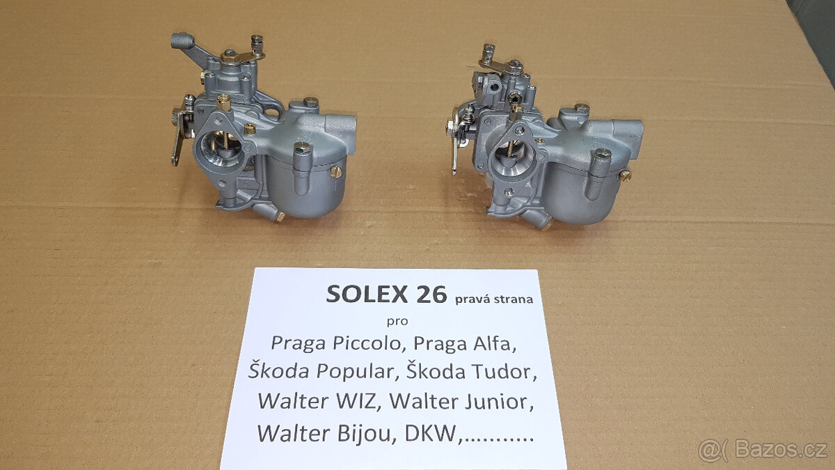 Prodám karburátory Solex 26 po repasi- Škoda, Praga, Walter