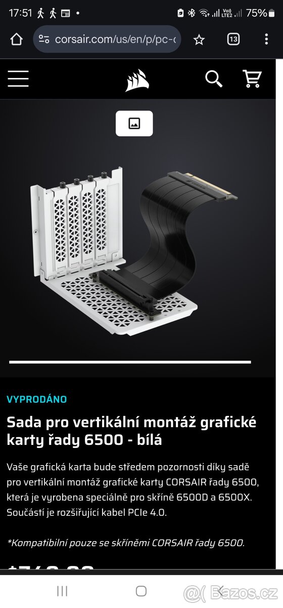 6500 Series Vertical GPU Mount Kit - white