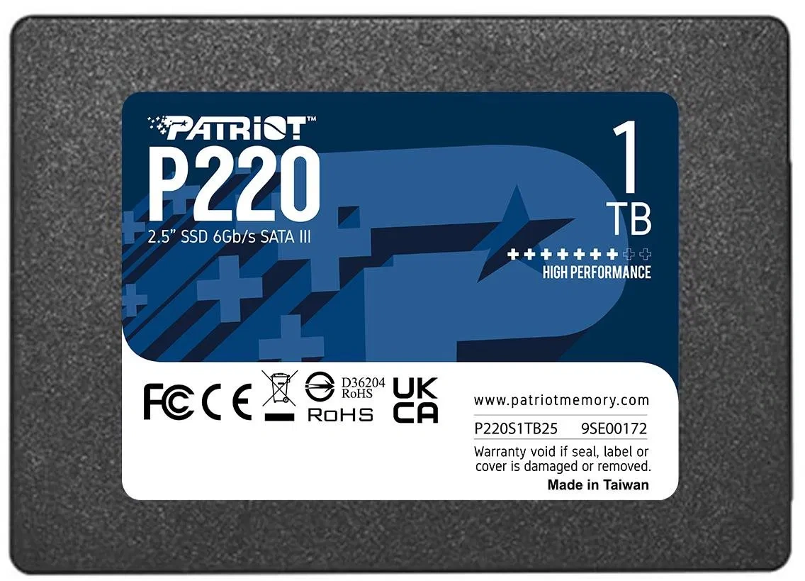 1x SSD Patriot P220 1TB - úplně nový, ještě zabalený