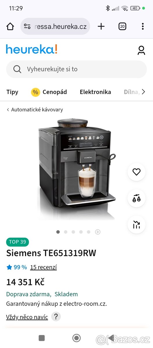 Siemens kávovar