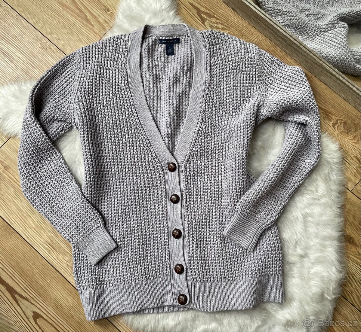 Dámský šedý pletený svetr Tommy Hilfiger vel. M