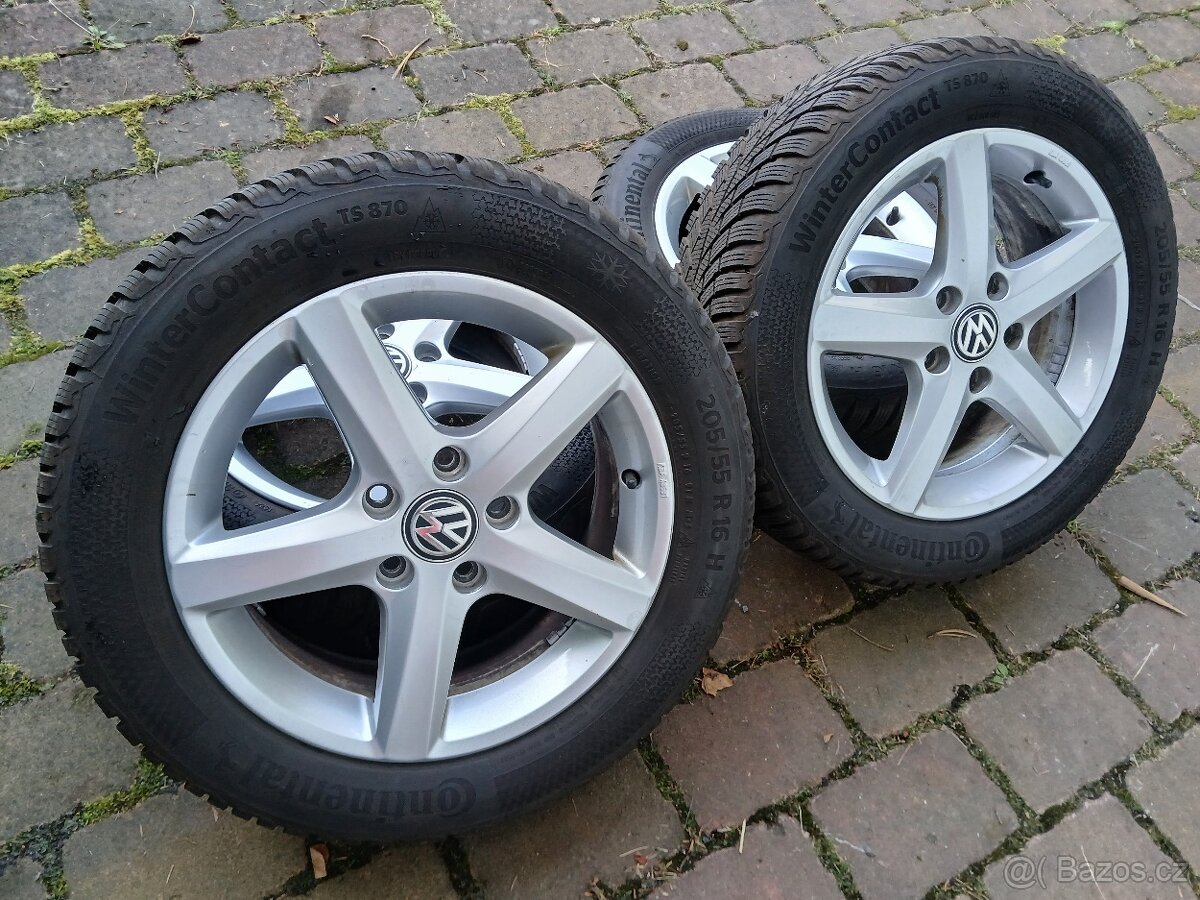 ALU kola,sada,originál VW,ASPEN,205/55 R16,5x112,9,5/8mm