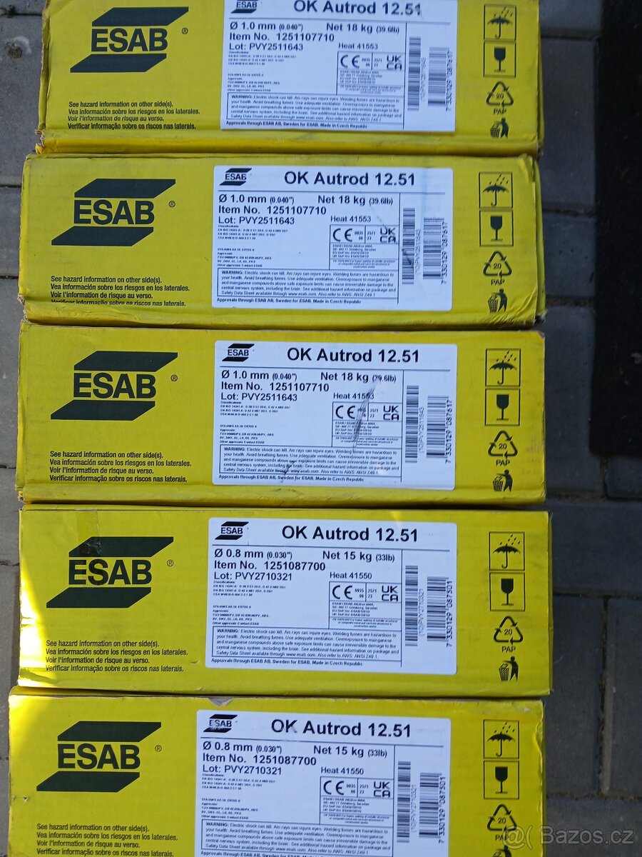 Svařovací drát ESAB 12,51 pr. 1,0mm /18kg