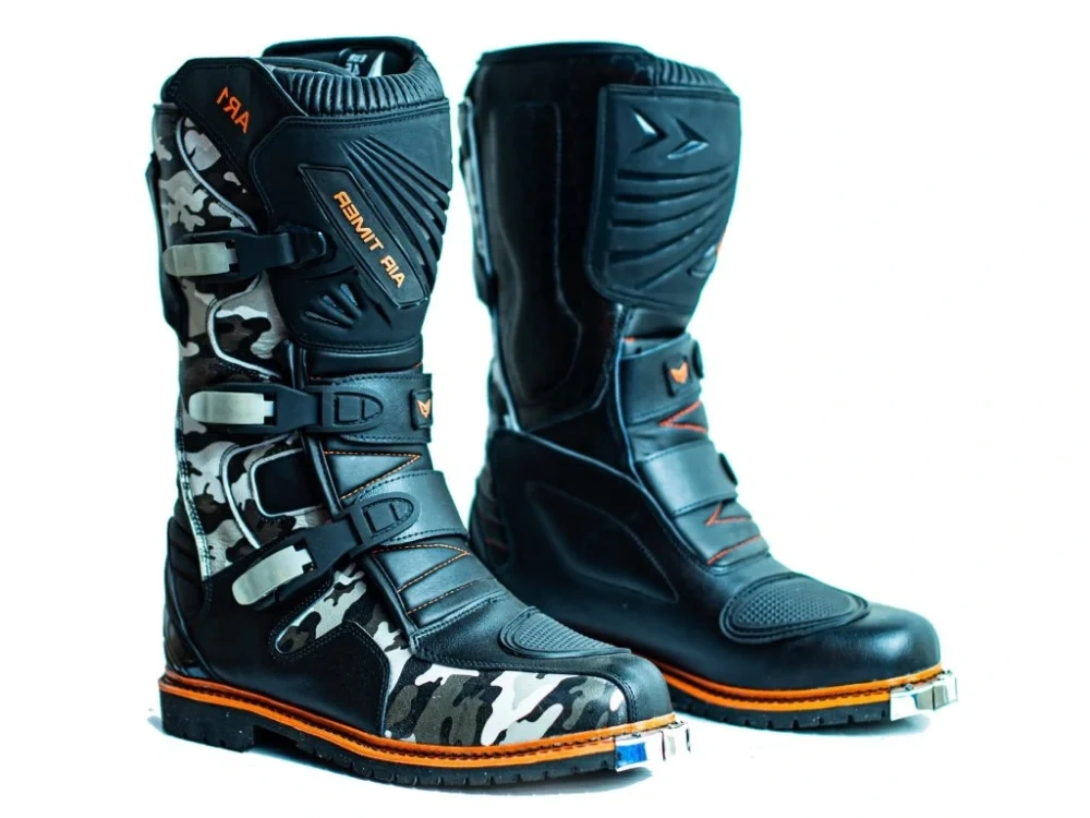 Motokrosové boty AR1 kamufláž-oranžové velikost 41