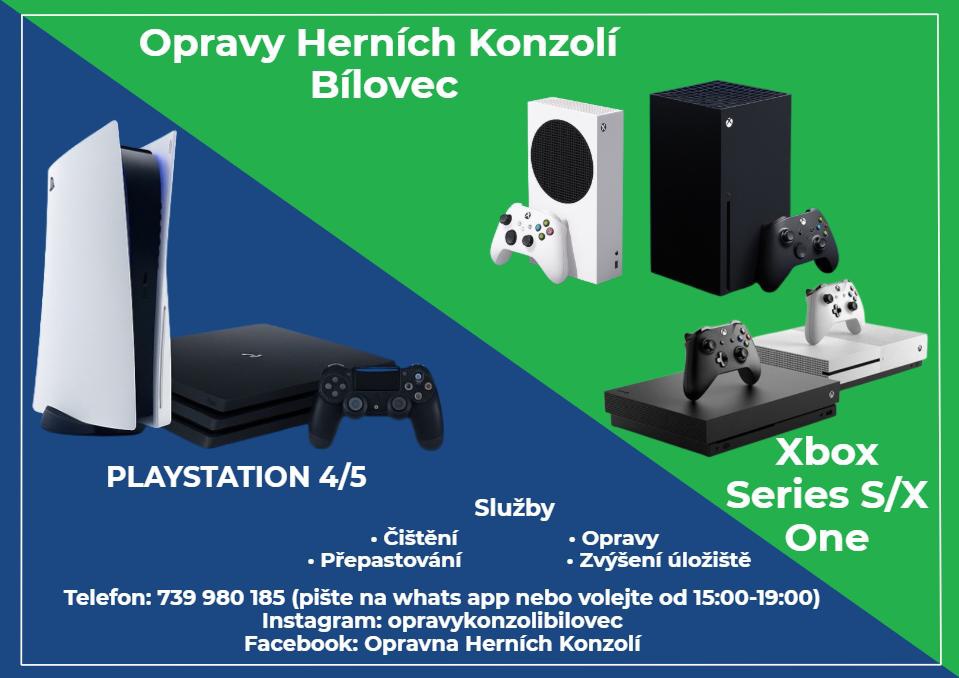 Servis Konzolí PS4/PS5 & Xbox Series S/X a One