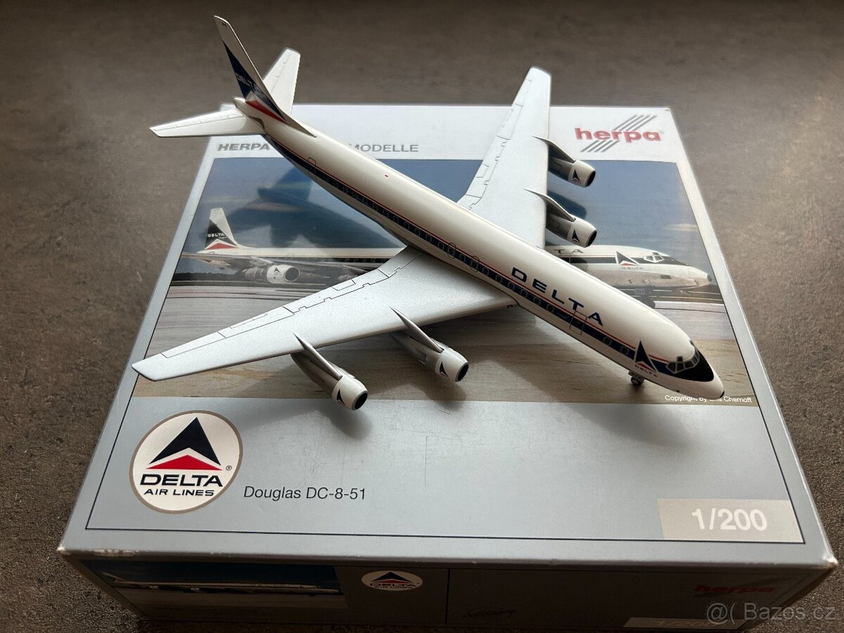 Model letadla Herpa / 1:200 / DC8 / Delta / Yesterday Serie
