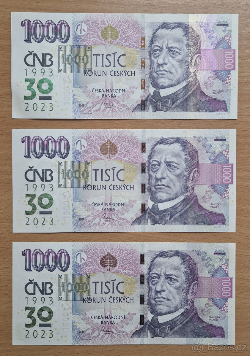 1000Kč s přítiskem
