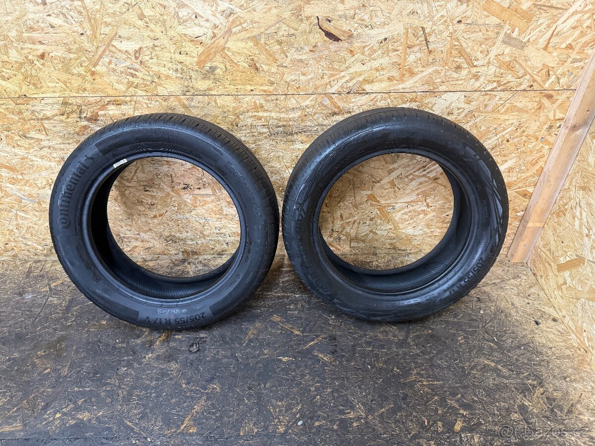2 KUSY LETNÍCH PNEU 205/55 R17 91V CONTINENTAL DOT 2023