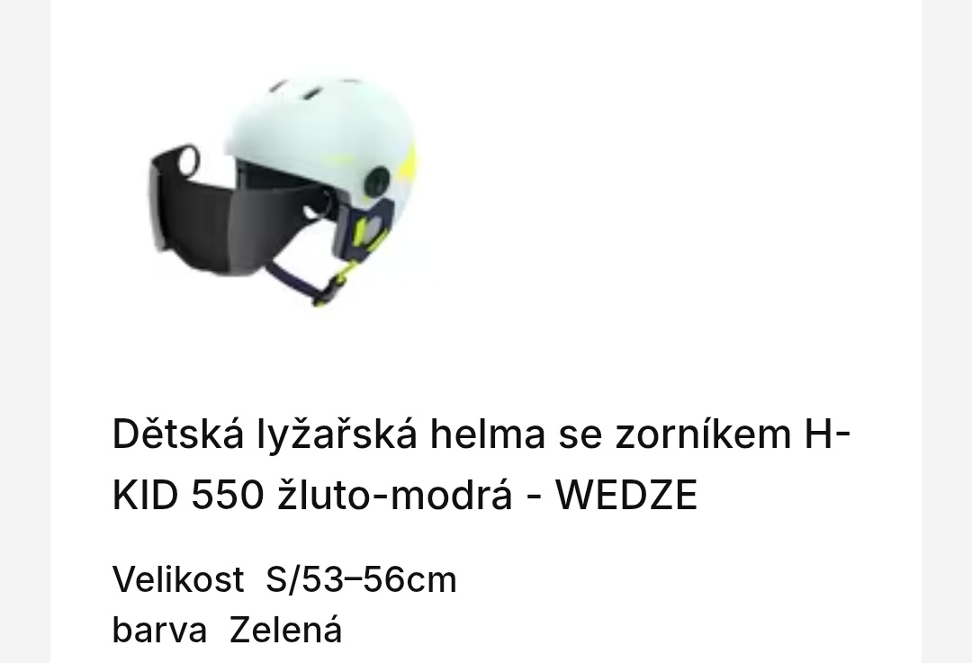 Dětská lyžařská helma