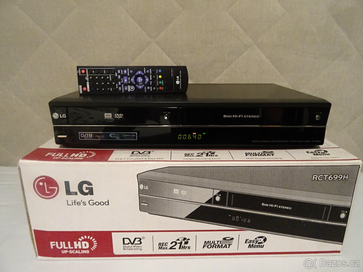 COMBO-LG RCT699H-DVD rekordér+VHS video- Kopíruje VHS na DVD