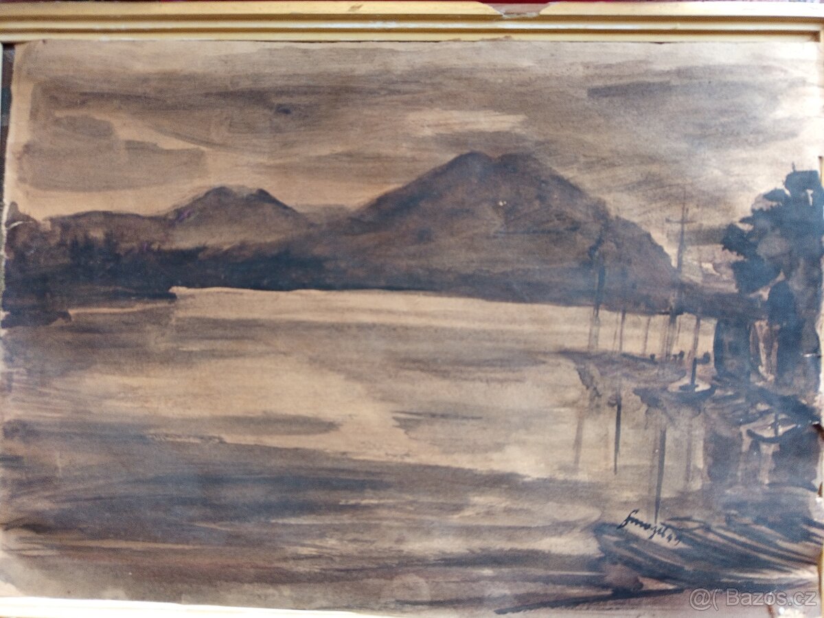 prodám obraz akvarel