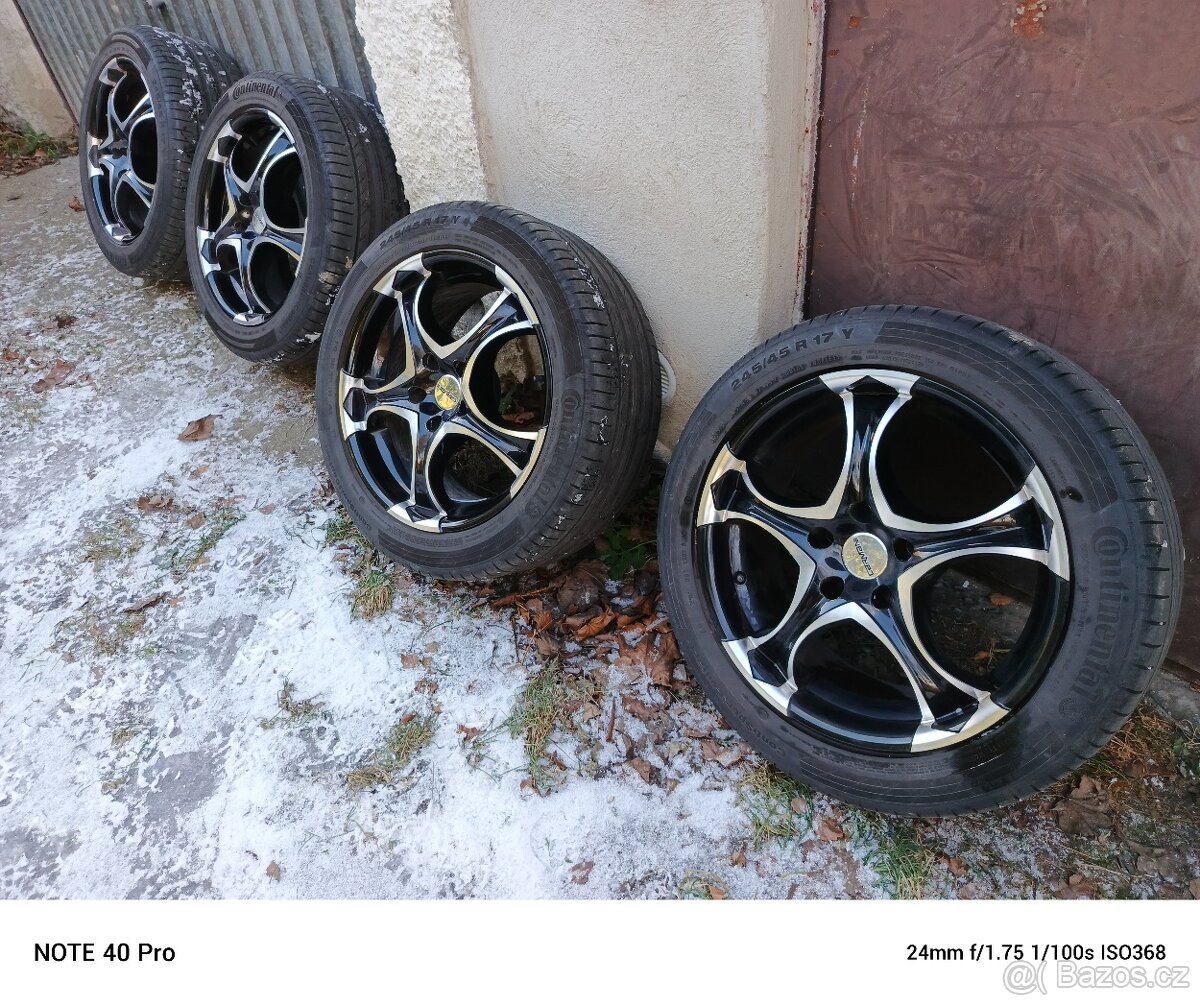 Prodám ALU kola CARMANI -- Koncern VW --245/45 R17 8Jx17 ET