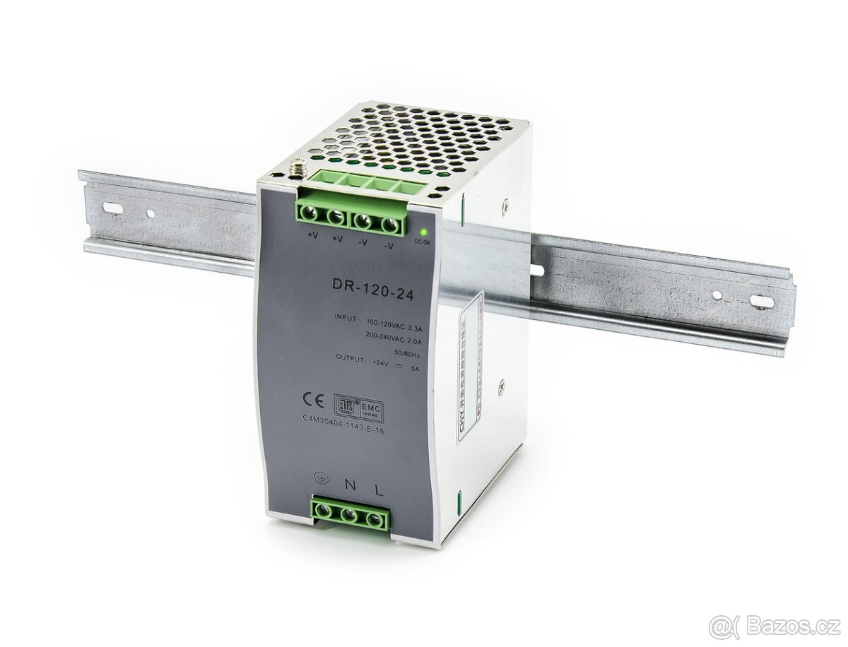 Napájecí zdroj do rozvaděčů Mean Well DR-120-24, 24V 5A 120W