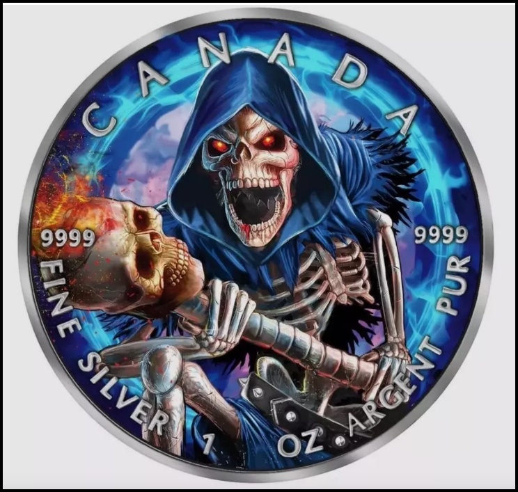GRIM REAPER Death Maple Leaf Armageddon VII 1 Oz Silver Co