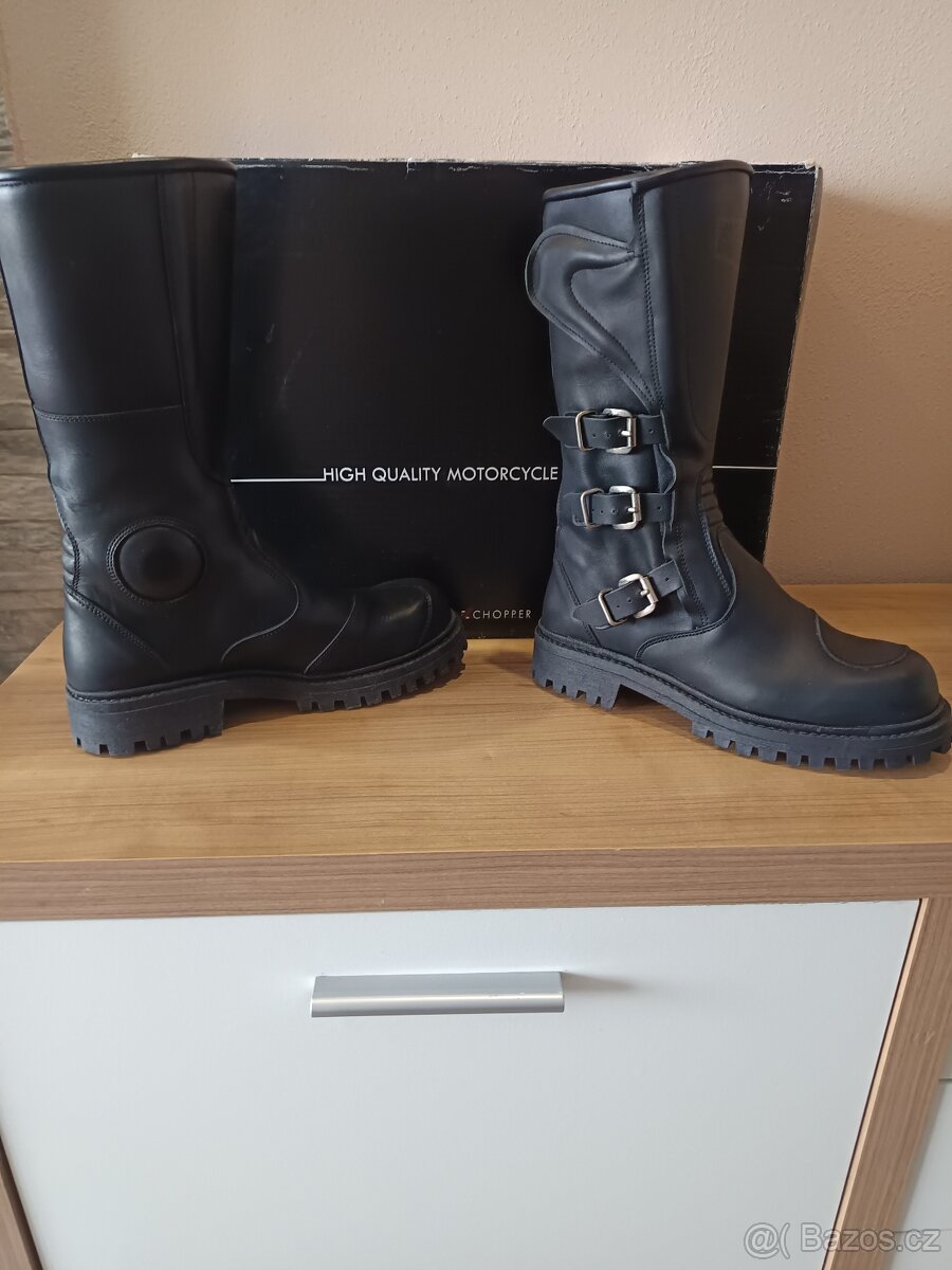 Prodám kožené boty na chopper, vel 42 nové