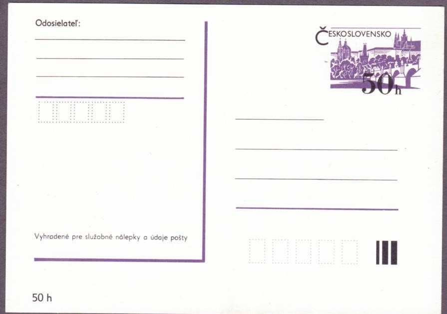 ČSR - Korespondebční lístek